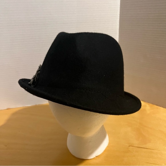 Sonoma Wool Hat With Cloth Flowers Women’s One Size Black Fedora - Picture 2 of 9